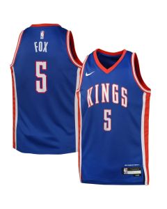 Youth Sacramento Kings #5 De'Aaron Fox Blue 2024/25 Swingman City Edition Player Jersey