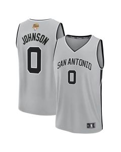 Youth San Antonio Spurs #0 Keldon Johnson Silver 2026 NBA Finals Patch Fast Break Statement Edition Jersey (Silver)