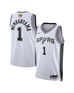 Youth San Antonio Spurs #1 Victor Wembanyama Nike White 2026 NBA Finals Swingman Association Edition Jersey (White)