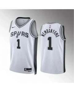 Youth San Antonio Spurs #1 Victor Wembanyama White 2022/23 Association Edition Stitched Jersey