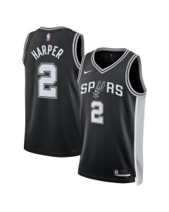 Youth San Antonio Spurs #2 Dylan Harper Nike Black 2025 NBA Draft First Round Pick Swingman Icon Edition Jersey (Black)