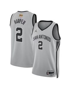 Youth San Antonio Spurs #2 Dylan Harper Silver 2026 NBA Finals Patch Swingman Statement Edition Jersey (Silver)