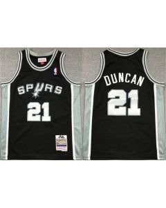 Youth San Antonio Spurs #21 Tim Duncan Black Stitched Jersey