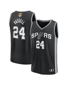 Youth San Antonio Spurs #24 Devin Vassell Black 2026 NBA Finals Patch Fast Break Icon Edition Jersey