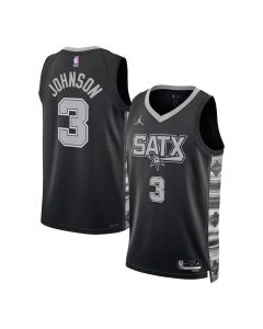 Youth San Antonio Spurs #3 Keldon Johnson Black Swingman Statement Edition Jersey (Black)