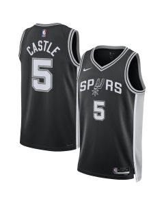 Youth San Antonio Spurs #5 Stephon Castle Nike Black Swingman Icon Edition Jersey (Black)