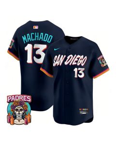 Youth San Diego Padres #13 Manny Machado Navy 2026 City Connect Stitched Jersey-Button Up (Navy)