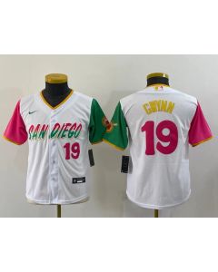 Youth San Diego Padres #19 Tony Gwynn 2022 White City Connect Stitched Baseball Jersey