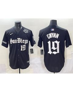 Youth San Diego Padres #19 Tony Gwynn Black Gothic Edition Vapor Limited Stitched Baseball Jersey (Black)