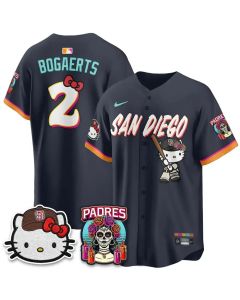 Youth San Diego Padres #2 Xander Bogaerts Obsidian 2026 City Connect x Hello Kitty Vapor Limited Jersey (City Connect)