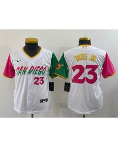 Youth San Diego Padres #23 Fernando Tatis Jr. 2022 White City Connect Stitched Baseball Jersey