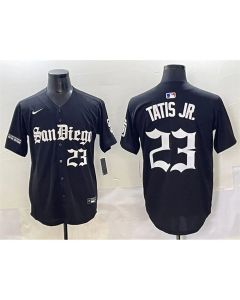 Youth San Diego Padres #23 Fernando Tatis Jr. Black Gothic Edition Vapor Limited Stitched Baseball Jersey (Black)