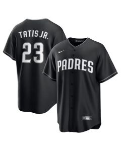 Youth San Diego Padres #23 Fernando Tatis Jr. Black Lights Out Replica Player Jersey (Black)