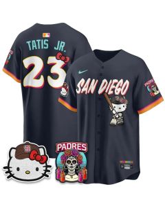 Youth San Diego Padres #23 Fernando Tatis Jr. Obsidian 2026 City Connect x Hello Kitty Vapor Limited Jersey (City Connect)