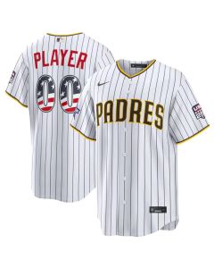 Youth San Diego Padres Nike White 2026 All-Star Edition Stars & Stripes Stadium Custom Jersey (White)