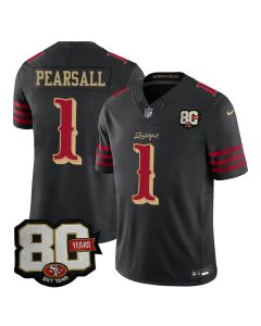 Youth San Francisco 49ers #1 Ricky Pearsall Black 80 Anniversary Rivalries Collection Vapor F.U.S.E. Limited Jersey (Black)