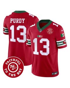 Youth San Francisco 49ers #13 Brock Purdy Red Mexico Faithful To The Bay Patch Vapor F.U.S.E. Limited Jersey (Red)