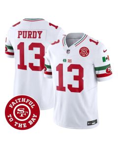 Youth San Francisco 49ers #13 Brock Purdy White Mexico Faithful To The Bay Patch Vapor F.U.S.E. Limited Jersey (White)
