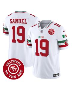 Youth San Francisco 49ers #19 Deebo Samuel White Mexico Faithful To The Bay Patch Vapor F.U.S.E. Limited Jersey (White)
