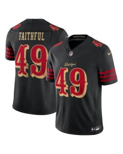 Youth San Francisco 49ers #49 The Faithful Black Rivalries Collection F.U.S.E. Vapor Limited Stitched Jersey (Black)