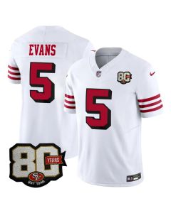 Youth San Francisco 49ers #5 Mike Evans White 80 Anniversary Vapor F.U.S.E. Limited Jersey (Style 2)