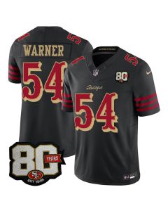 Youth San Francisco 49ers #54 Fred Warner Black 80 Anniversary Rivalries Collection Vapor F.U.S.E. Limited Jersey (Black)