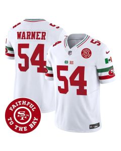 Youth San Francisco 49ers #54 Fred Warner White Mexico Faithful To The Bay Patch Vapor F.U.S.E. Limited Jersey (White)