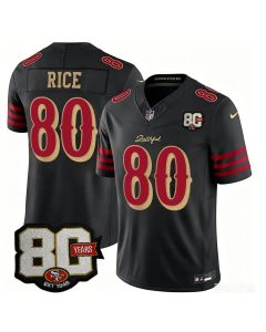 Youth San Francisco 49ers #80 Jerry Rice Black 80 Anniversary Rivalries Collection Vapor F.U.S.E. Limited Jersey (Black)