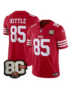 Youth San Francisco 49ers #85 George Kittle Red 80 Anniversary Vapor F.U.S.E. Limited Jersey (Red)