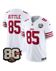 Youth San Francisco 49ers #85 George Kittle White 80 Anniversary Vapor F.U.S.E. Limited Jersey (Style 3)