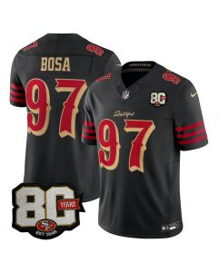 Youth San Francisco 49ers #97 Nick Bosa Black 80 Anniversary Rivalries Collection Vapor F.U.S.E. Limited Jersey (Black)