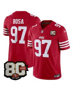 Youth San Francisco 49ers #97 Nick Bosa Red 80 Anniversary Vapor F.U.S.E. Limited Jersey (Red)