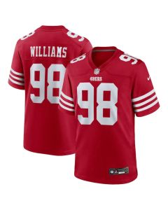 Youth San Francisco 49ers #98 Mykel Williams Scarlet 2025 NFL Draft First Round Pick No. 11 Game Jersey (Scarlet)