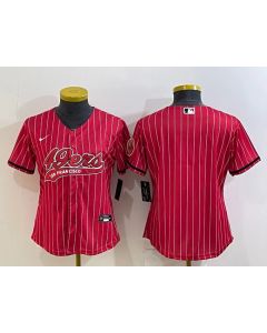 Youth San Francisco 49ers Blank Red With Patch Cool Base Stitched Baseball Jersey