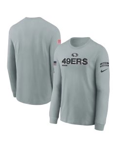 Youth San Francisco 49ers Gray 2024 Salute To Service Long Sleeve T-Shirt (Gray)