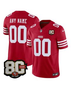 Youth San Francisco 49ers Red 80 Anniversary Vapor F.U.S.E. Limited Custom Jersey (Red)