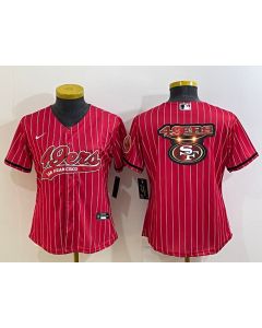 Youth San Francisco 49ers Red Team Big Logo With Patch Cool Base Stitched Baseball Jersey