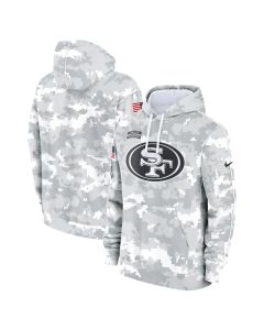 Youth San Francisco 49ers White/Gray 2024 Salute To Service Pullover Hoodie (White Gray)