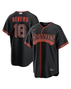 Youth San Francisco Giants #16 Rafael Devers Nike Black Alternate Replica Jersey (Black)