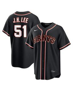 Youth San Francisco Giants #51 Jung Hoo Lee Nike Fashion Replica Black Out Jersey (Black)