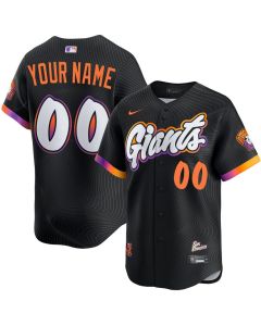 Youth San Francisco Giants Black 2025 City Connect Limited Custom Jersey