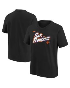 Youth San Francisco Giants Black 2025 City Connect Wordmark T-Shirt (Black)