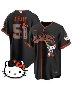 Youth San Francisco Giants X Hello Kitty #51 Jung Hoo Lee Black 2026 Alternate Stadium Jersey