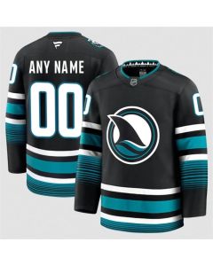 Youth San Jose Sharks Custom Black 2024-25 Alternate Stitched Hockey Jersey