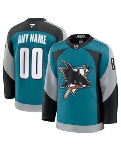Youth San Jose Sharks Custom Teal 2025 Alternate Stitched Hockey Jersey