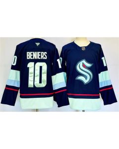 Youth Seattle Kraken #10 Matty Beniers Navy 2024-25 Home Stitched Hockey Jersey