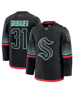 Youth Seattle Kraken #31 Philipp Grubauer Black Alternate Stitched Hockey Jersey