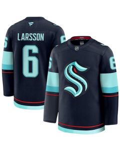 Youth Seattle Kraken #6 Adam Larsson Blue Away Jersey