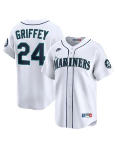 Youth Seattle Mariners #24 Ken Griffey Jr. Nike White Throwback Cooperstown Collection Limited Jersey (Style 2)