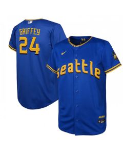 Youth Seattle Mariners #24 Ken Griffey Jr. Royal 2023 City Connect Stitched Baseball Jersey
